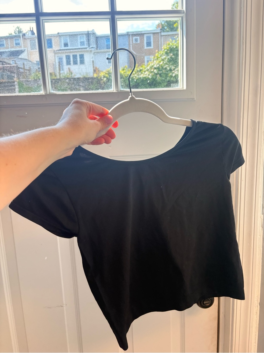 Free People Black Scoop Neck Women's Crop Top